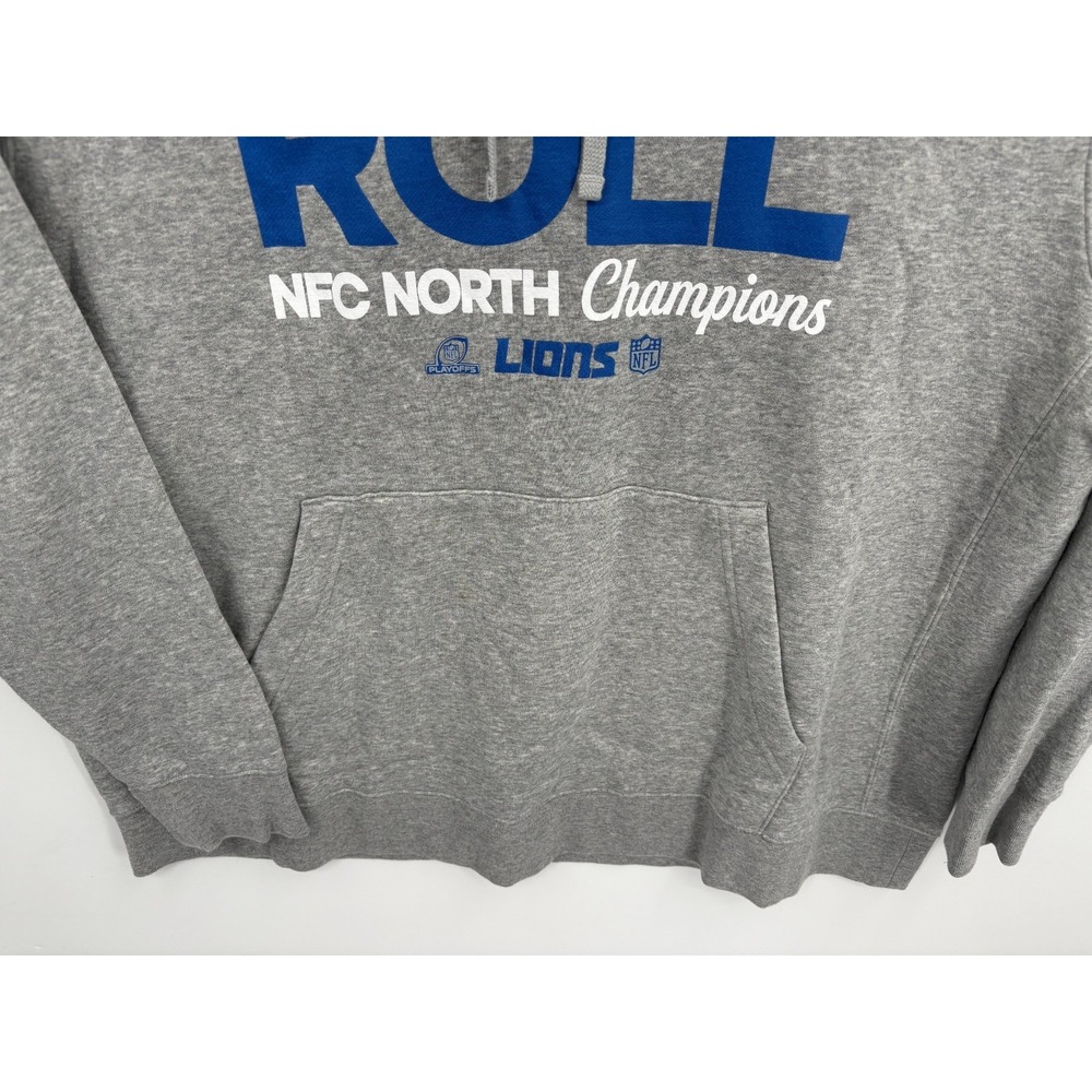 Nike Detroit Lions NFC North Champions Ready To Roll Gray Hoodie Sweatshirt, XXL - Picture 2 of 8